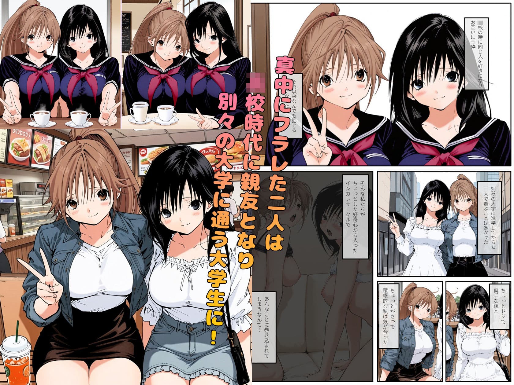 『いちご大学物語〜信用した女先輩に騙されて親友と一緒にヤリサー合宿で何度も生ハメされました〜』のサンプル画像 01