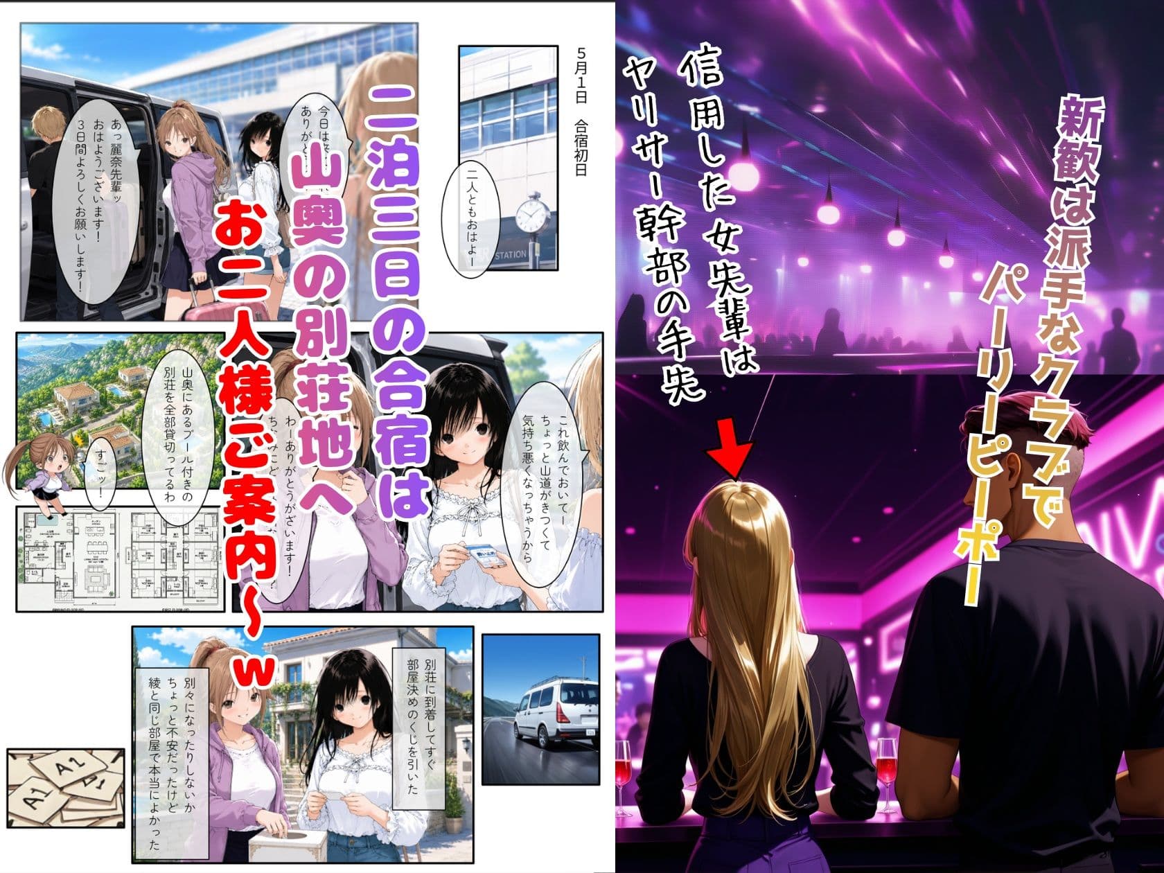 『いちご大学物語〜信用した女先輩に騙されて親友と一緒にヤリサー合宿で何度も生ハメされました〜』のサンプル画像 02